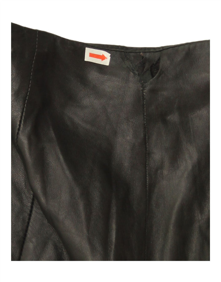 Mango Pantalones de cuero delgados para mujer EU 36 Small W24 L27 Cuero negro