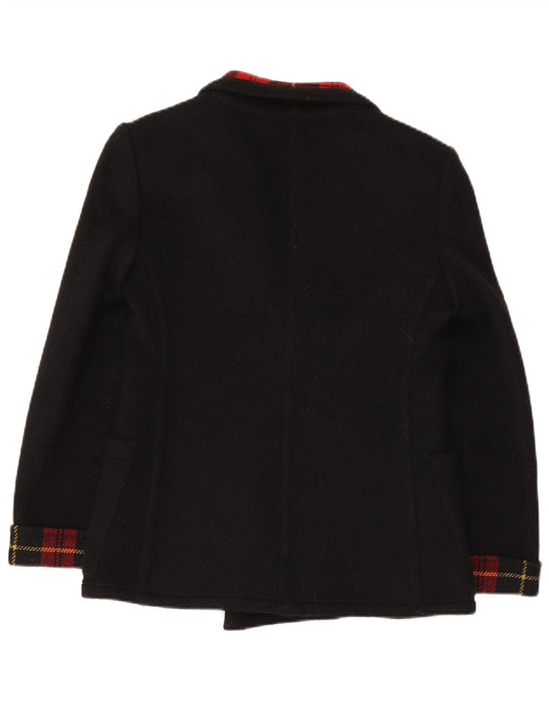 Vintage mujer chaqueta blazer de doble pecho IT 42 cheque negro medio