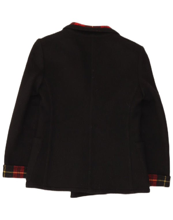Vintage mujer chaqueta blazer de doble pecho IT 42 cheque negro medio