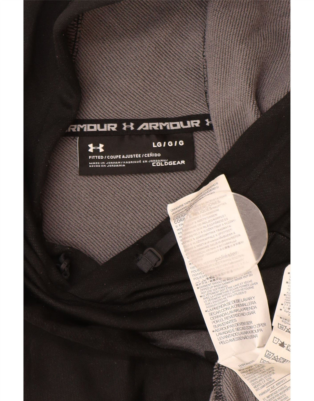 Under Armour Cold Gear Graphic Sudadera con capucha para hombre, talla grande, poliéster negro