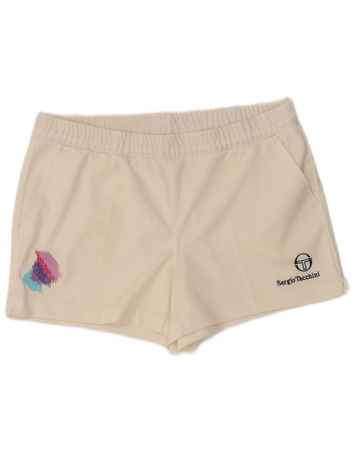 Sergio Tacchini Shorts deportivos para hombre IT 54 XL Poliéster blanco