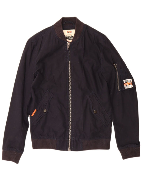Superdry Chaqueta Bomber para Hombre UK 36 Small Azul Marino