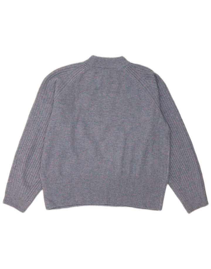 Marks & Spencer Jersey con cuello alto para mujer, talla 44, talla mediana, color azul