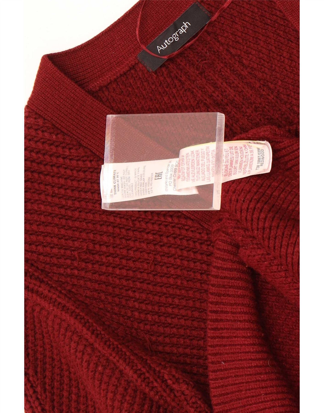 Marks & Spencer - Cárdigan autógrafo para mujer, talla M, viscosa roja, Reino Unido 40