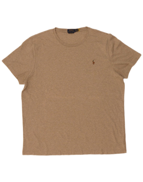 Polo Ralph Lauren Camiseta ajustada personalizada para hombre Top 2XL Algodón moteado beige