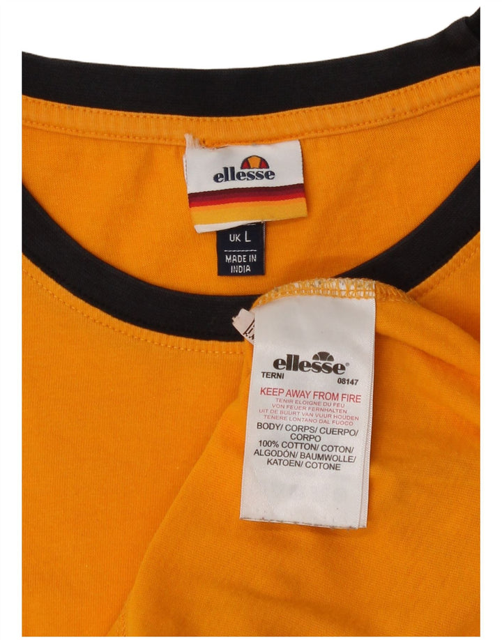 Ellesse - Camiseta gráfica para hombre, talla grande, algodón naranja