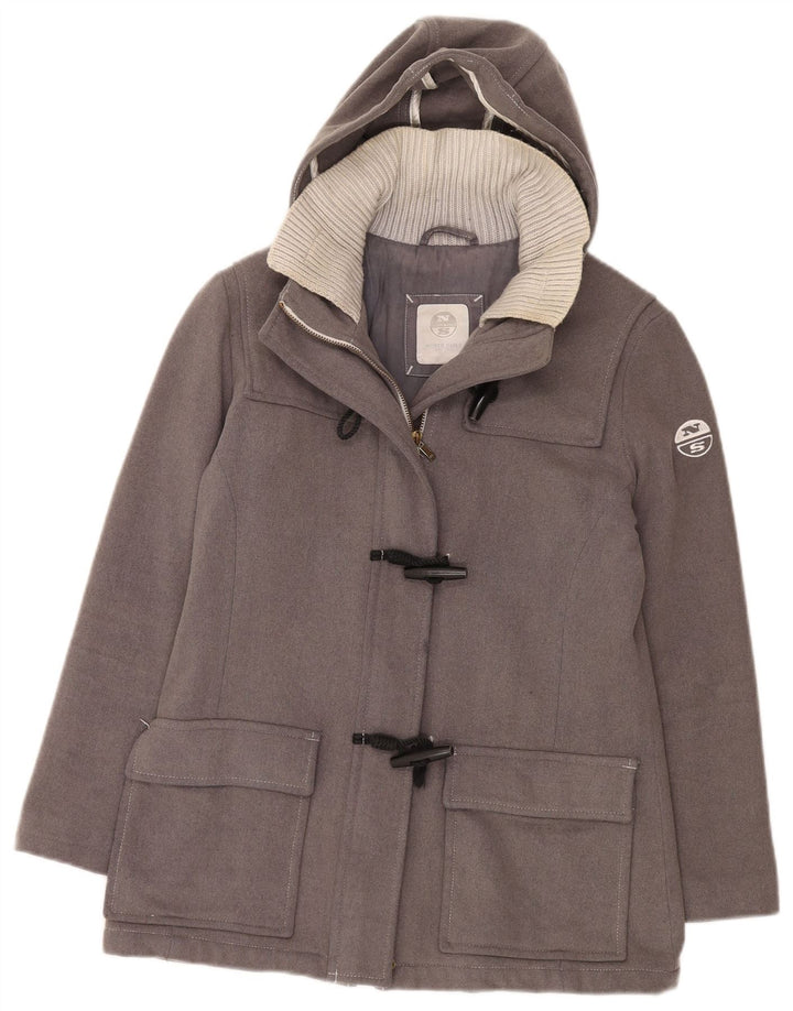 North Sails - Trenca con capucha para mujer, talla 40, lana gris pequeña