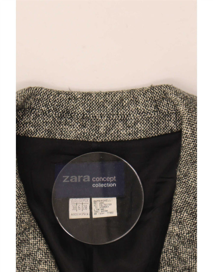Zara Mujer Abrigo Extragrande EU 38 Pequeño Lana Gris