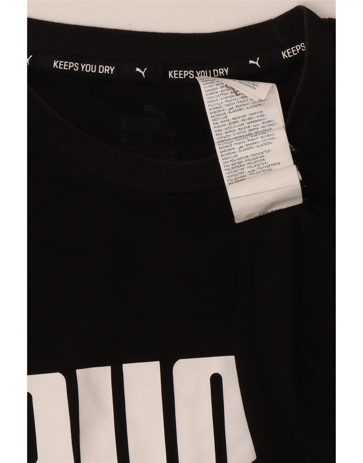 PUMA Camiseta gráfica para hombre Top mediano de algodón negro
