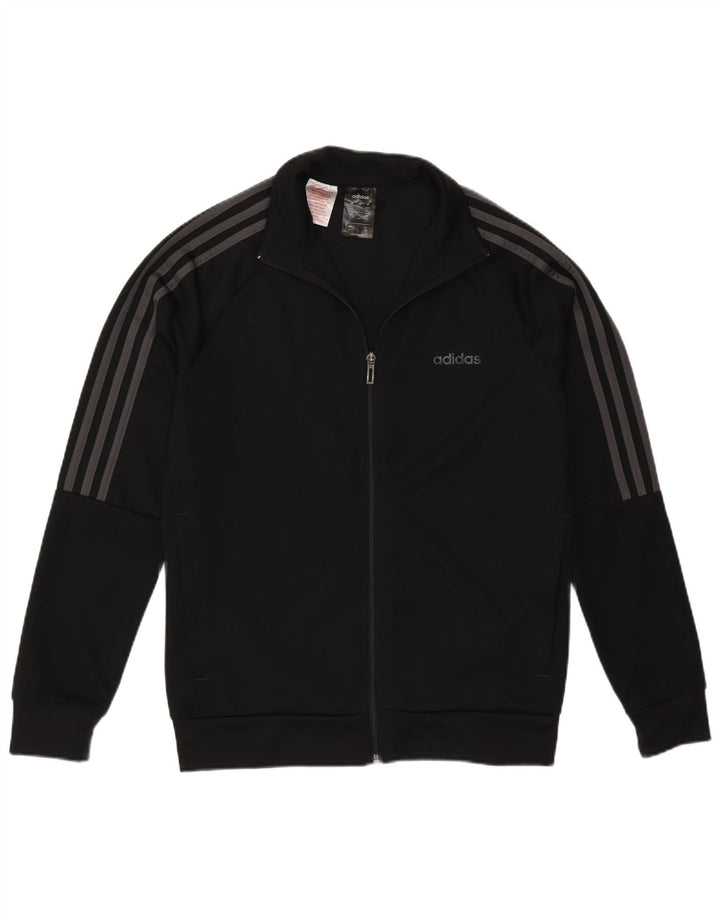 Adidas Chicos Climalite Chándal Top Chaqueta 13-14 Años Negro Poliéster