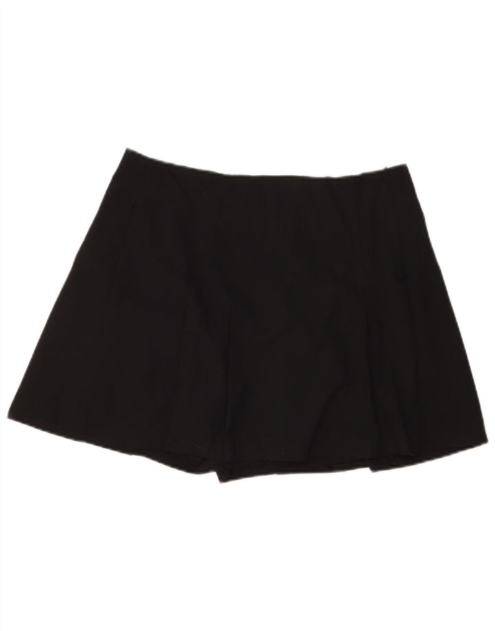 Zara Minifalda Skort Mujer Grande W30 Poliéster Negro