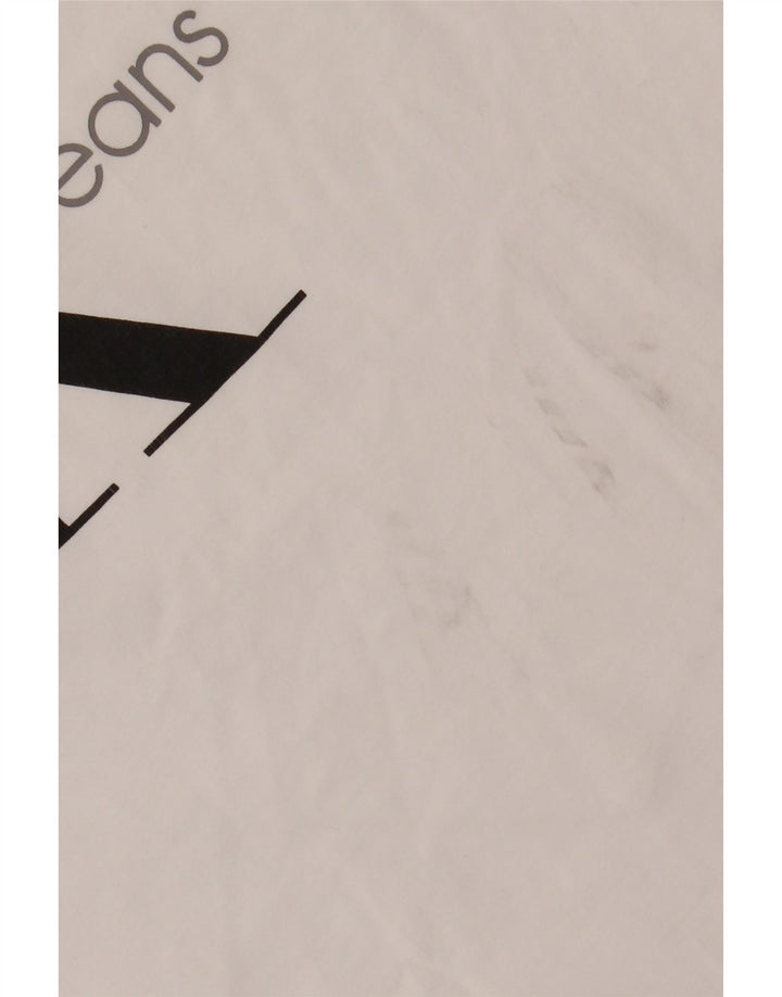 CALVIN KLEIN JEANS Camiseta gráfica para hombre Top Small White Cotton