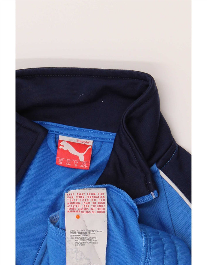 Puma - Chaqueta de chándal con gráfico para niños, 13-14 años, color azul