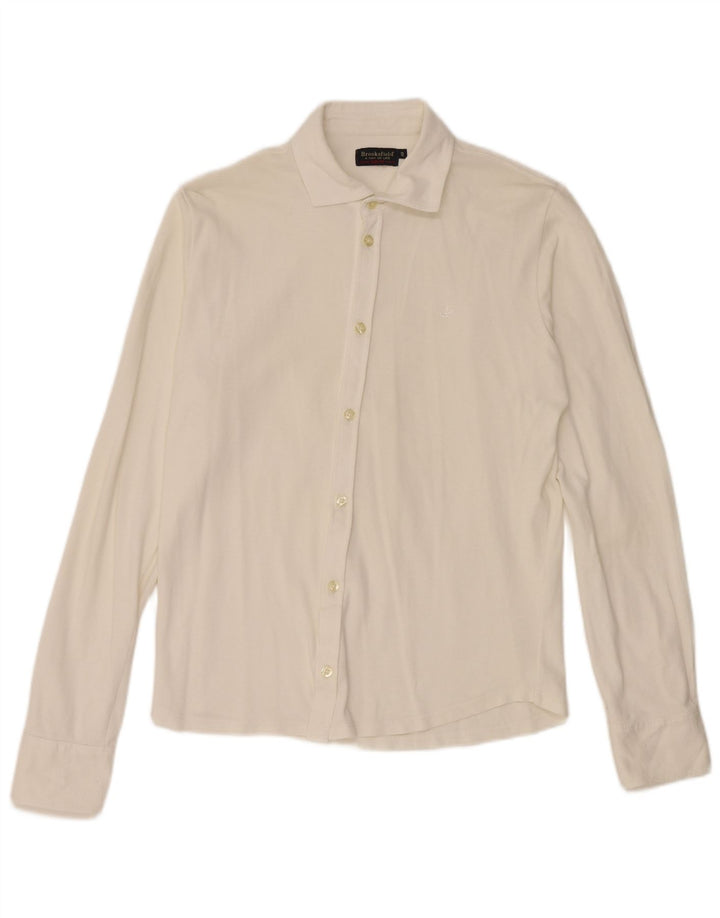 Brooksfield Camisa ajustada para hombre IT 48 Small White