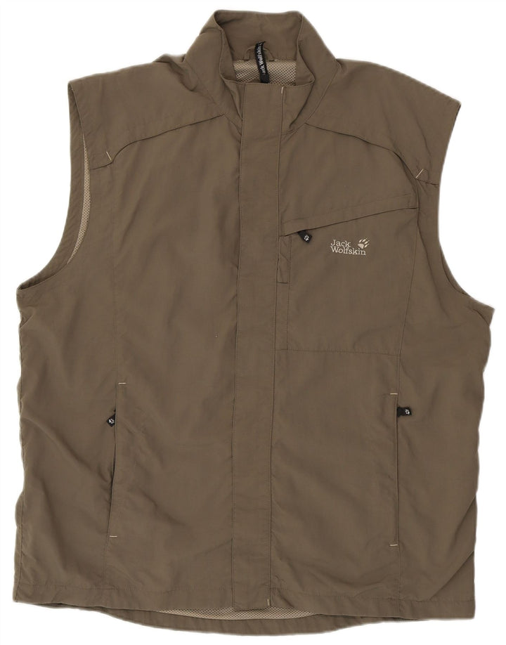 JACK WOLFSKIN Chaqueta de chándal sin mangas para hombre UK 46/48 2XL Gris