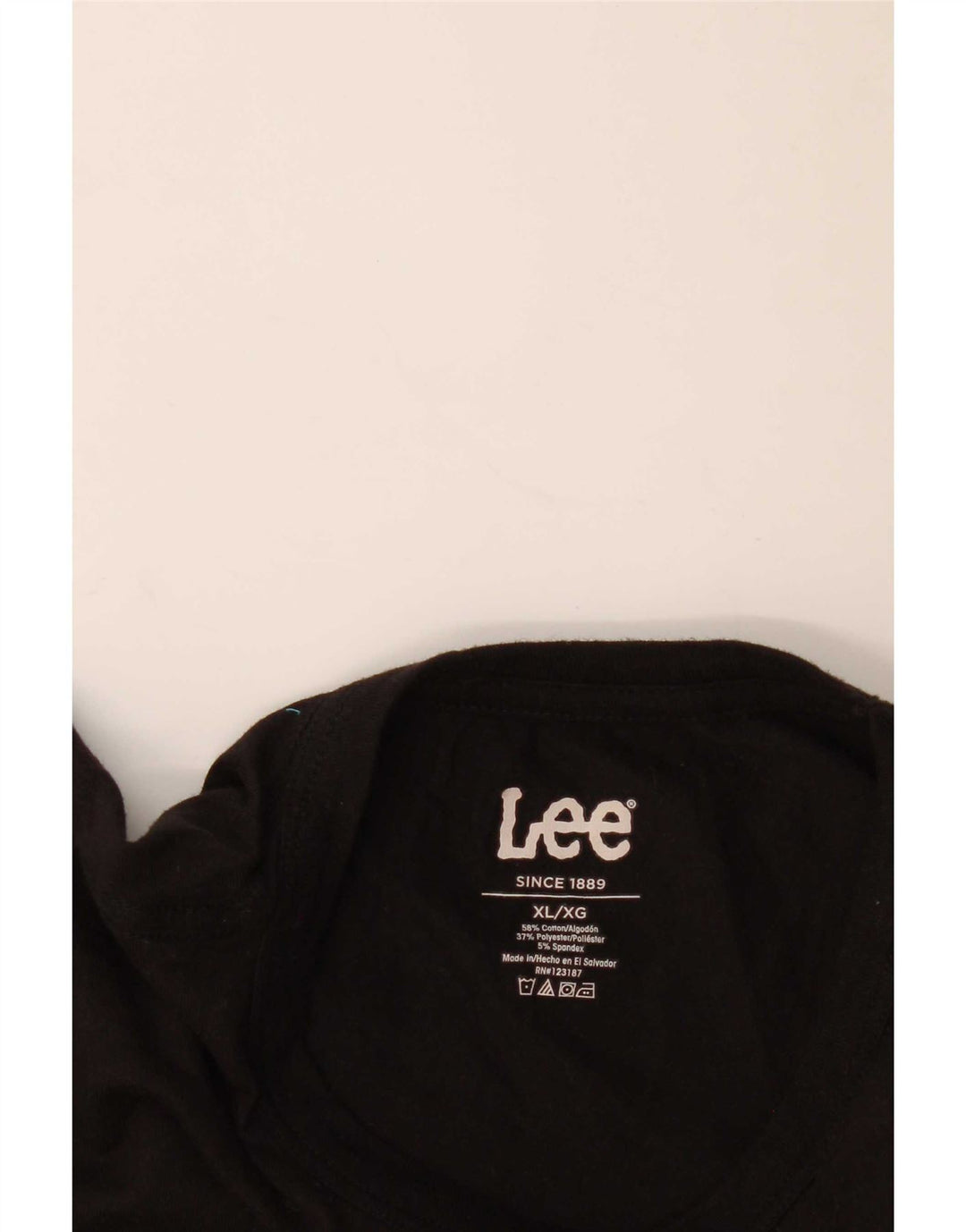 Camiseta de Hombre Lee Talla XL Negra a Rayas de Algodón