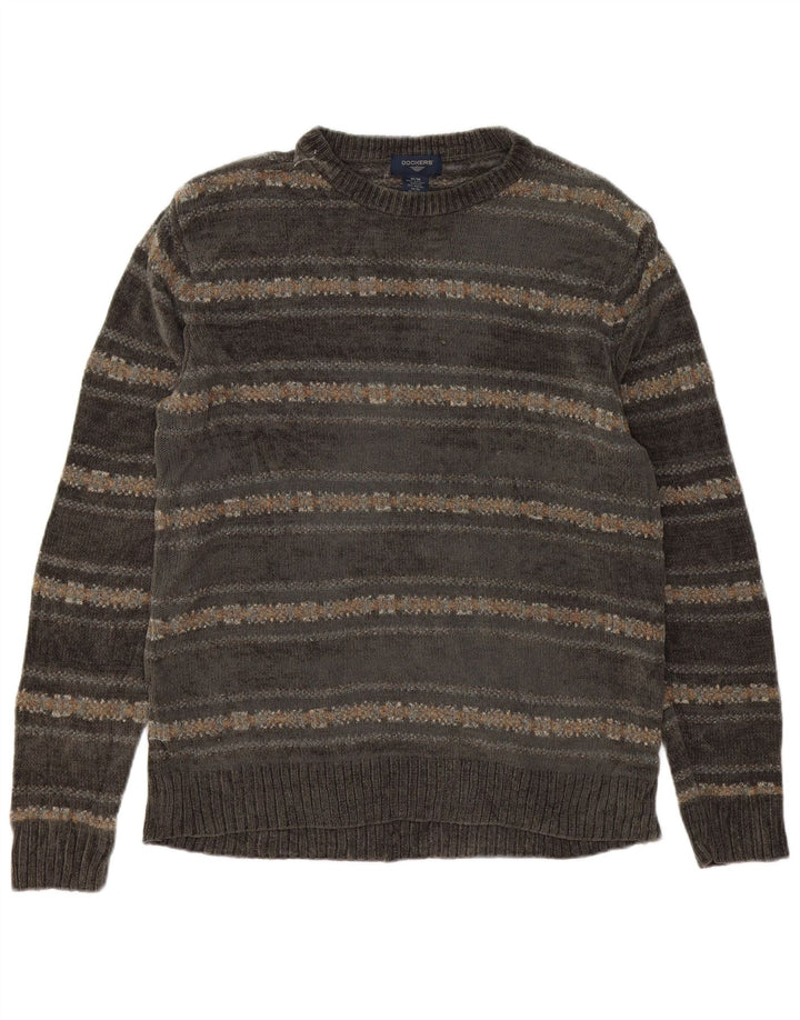 Dockers Suéter De Cuello Redondo Para Hombre Acrílico Fair Isle Gris Medio