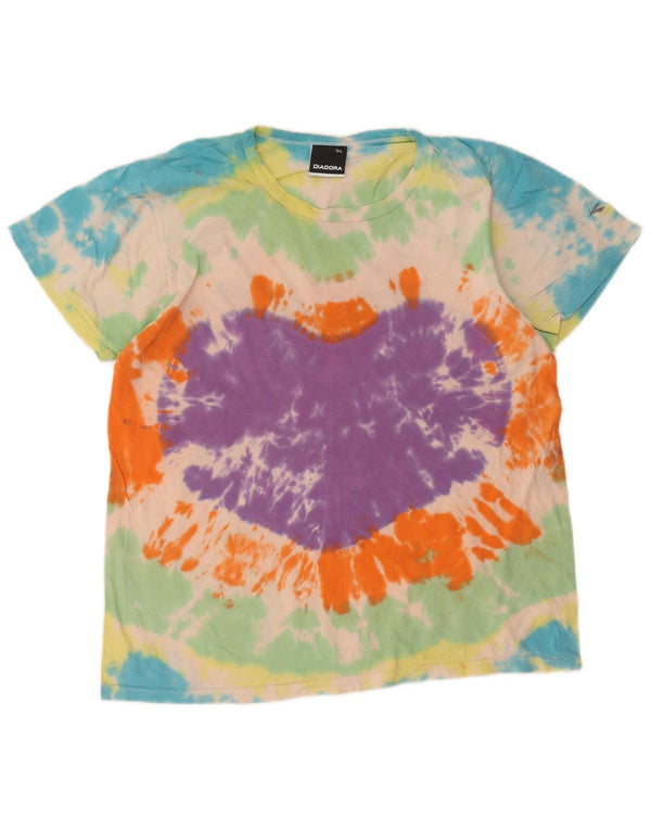 Diadora Camiseta Mujer Top UK 40 Large Multicolor Tie Dye Algodón
