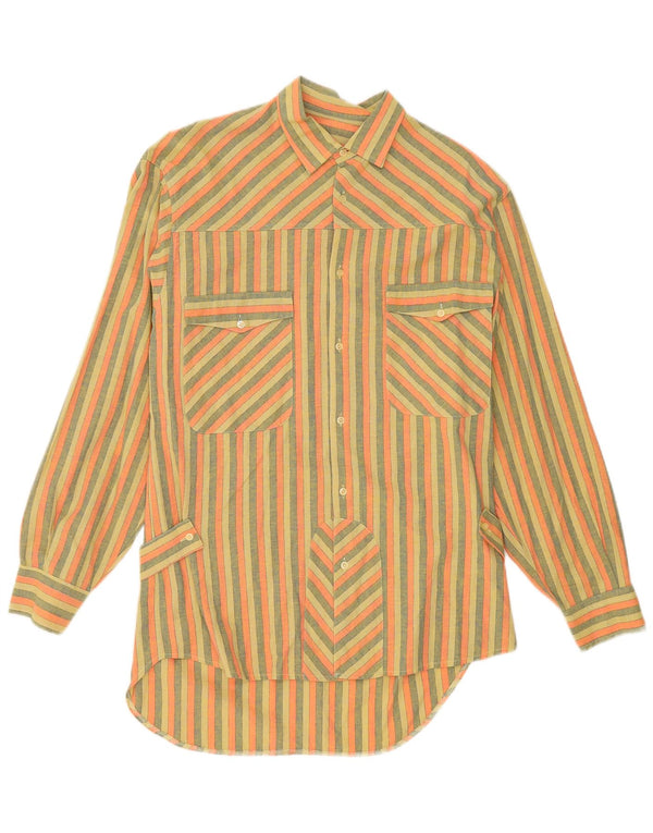 Vintage mujer vestido de camisa de gran tamaño Reino Unido 10 pequeño multicolor rayas
