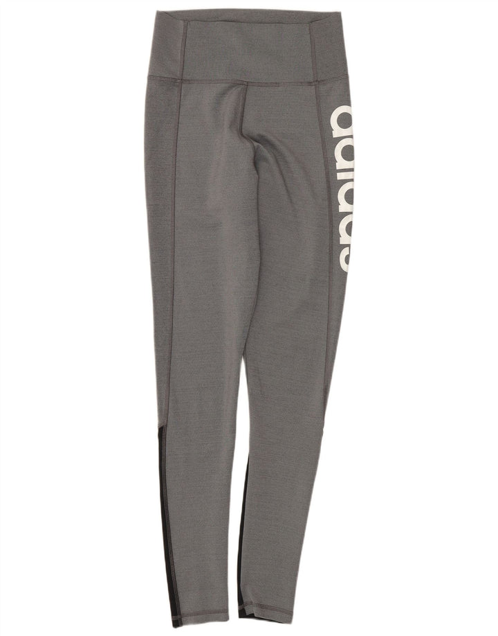 Adidas - Leggings gráficos Climalite para mujer, talla 8/10, color gris pequeño