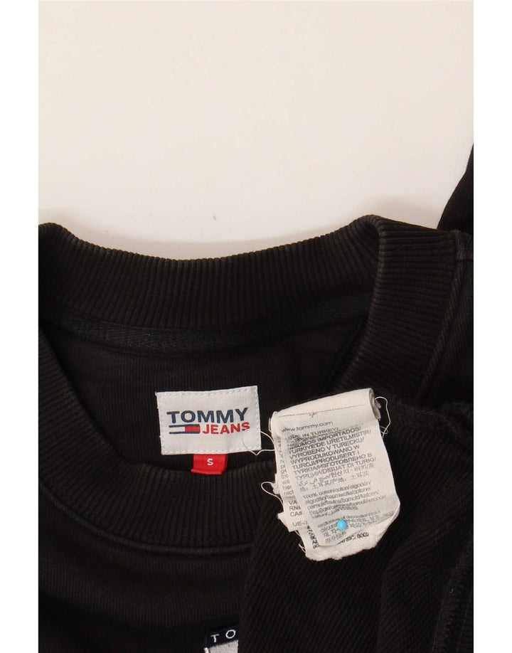 Tommy Hilfiger Mujer Crop Oversize Sudadera Jumper UK 10 Small Negro