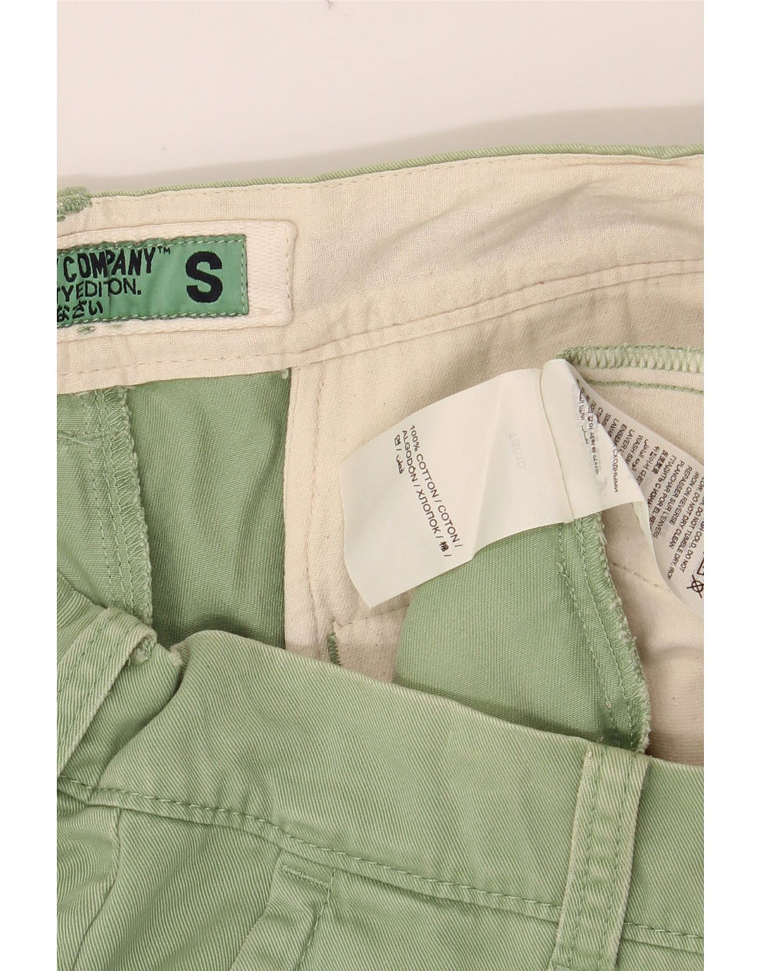 SUPERDRY Pantalones cortos chinos para hombre Small W32 Algodón verde