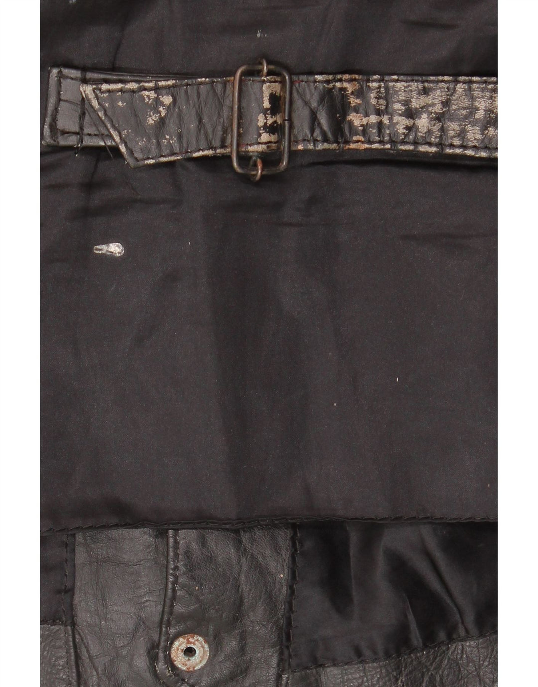 Chaleco de cuero vintage para hombre grande negro