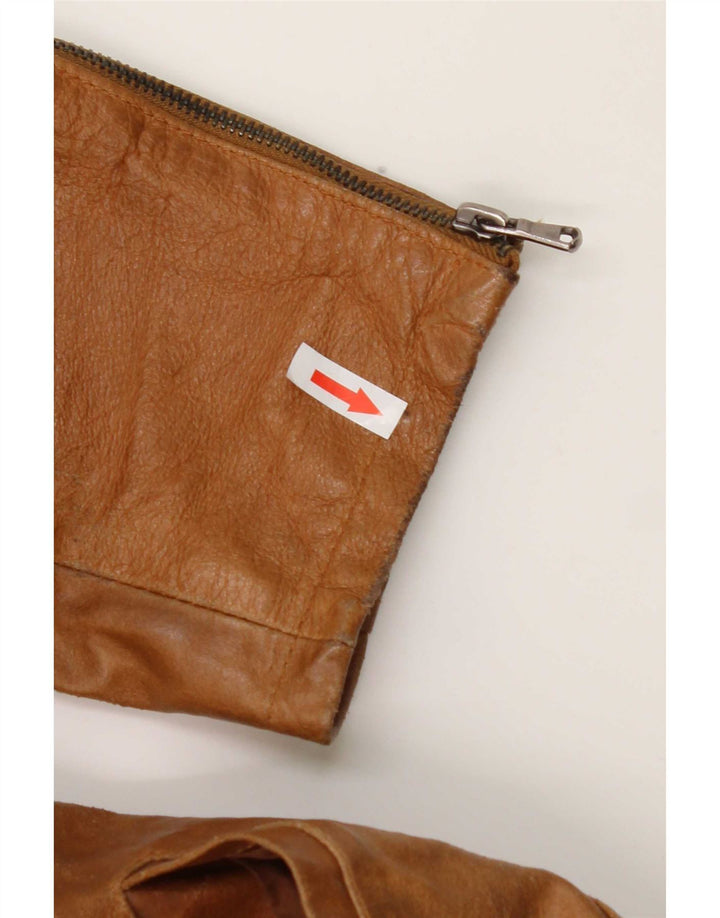 Vintage chaqueta de cuero para hombre Reino Unido 38 cuero marrón medio