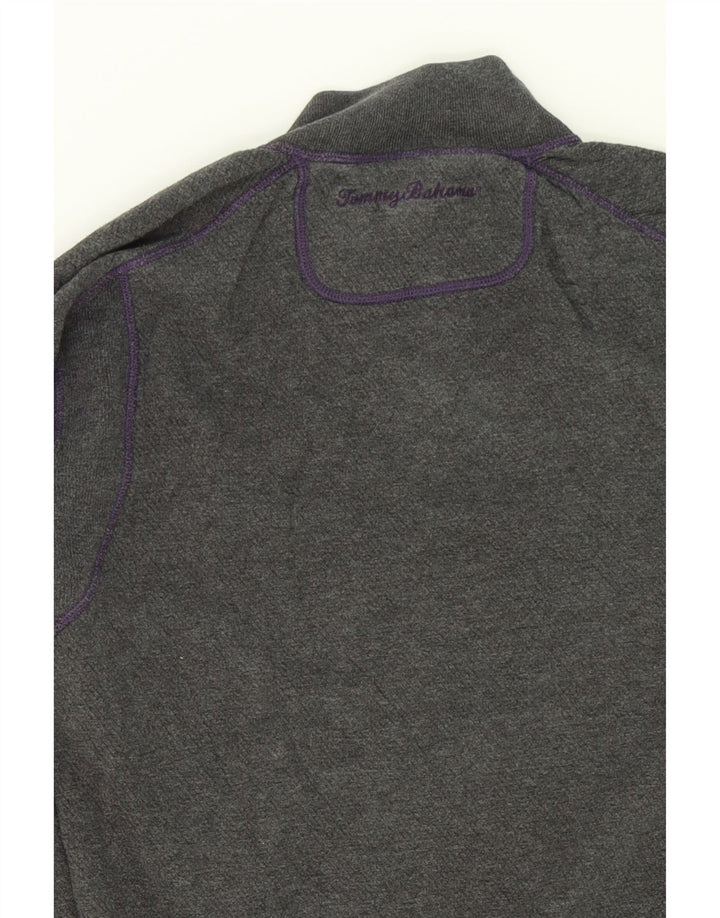 TOMMY BAHAMA Mens Zip Neck Reversible Sweatshirt Jumper Large Grey Vintage Tommy Bahama and Second-Hand Tommy Bahama from Messina Hembry 