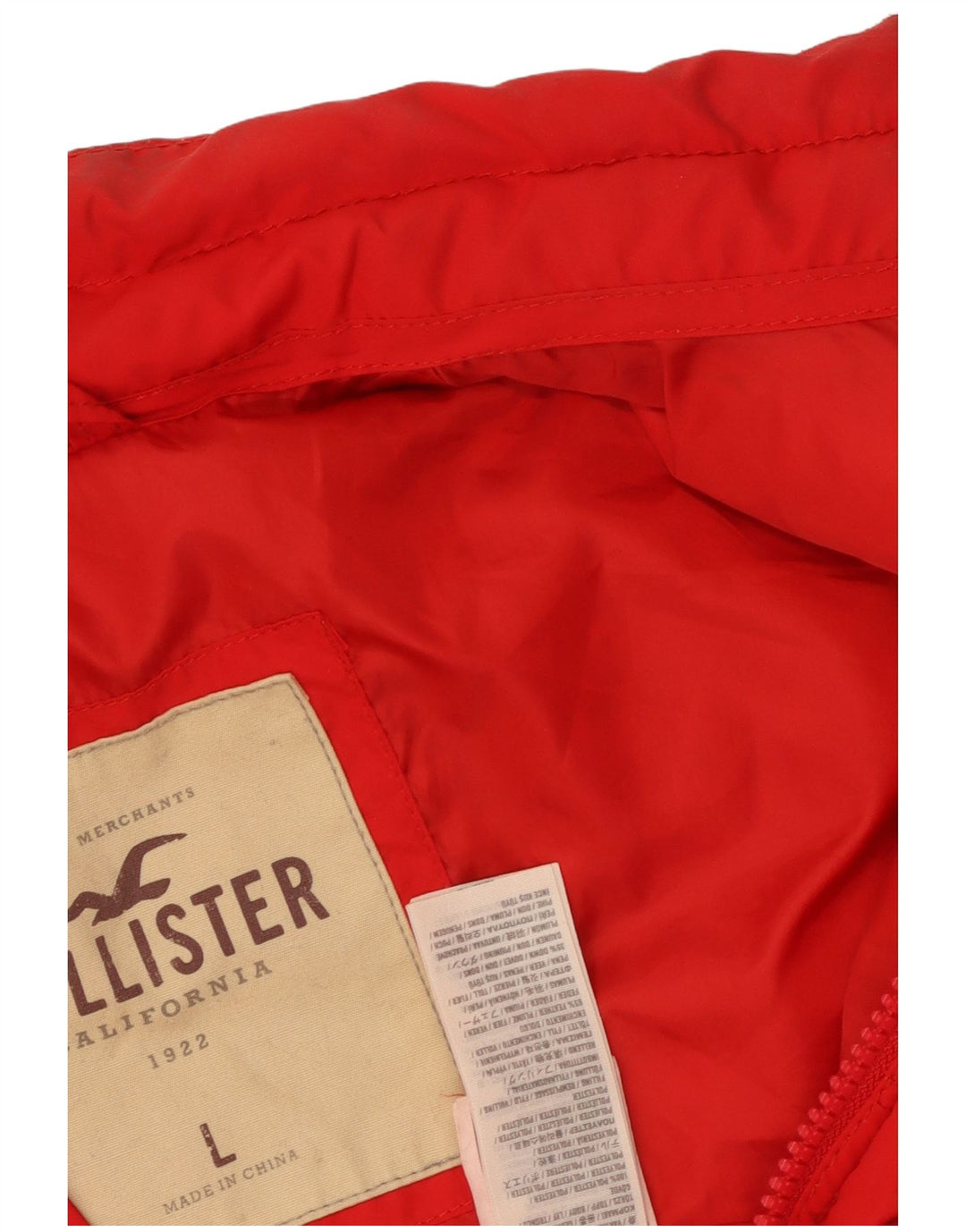 Chaleco acolchado Hollister para hombre Reino Unido 40 Poliéster rojo grande