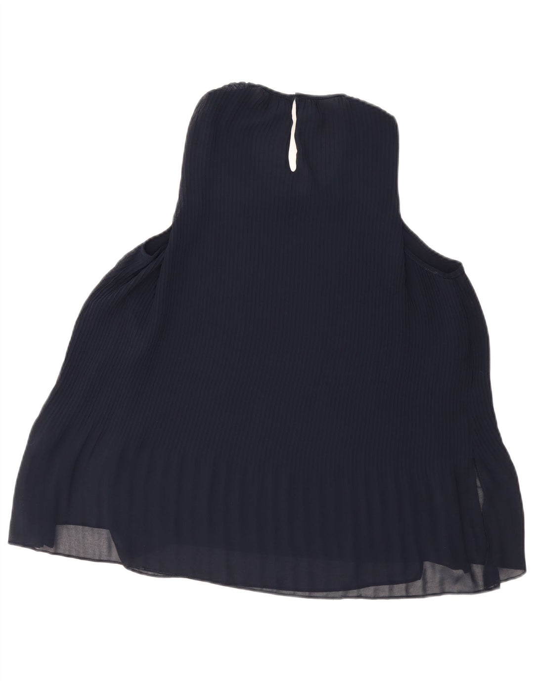 Zara Mujer Blusa Sin Mangas Top UK 10 Small Azul Marino