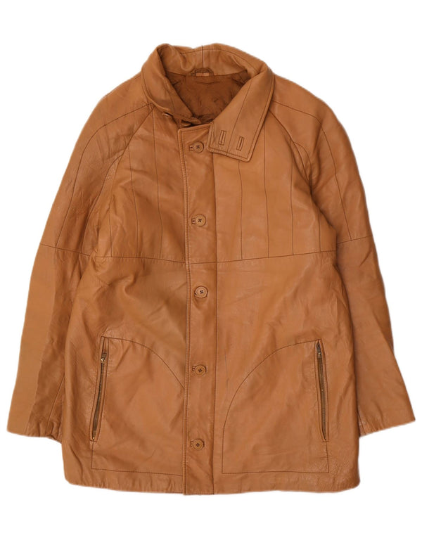 Chaqueta de cuero vintage para hombre IT 48 Marrón medio