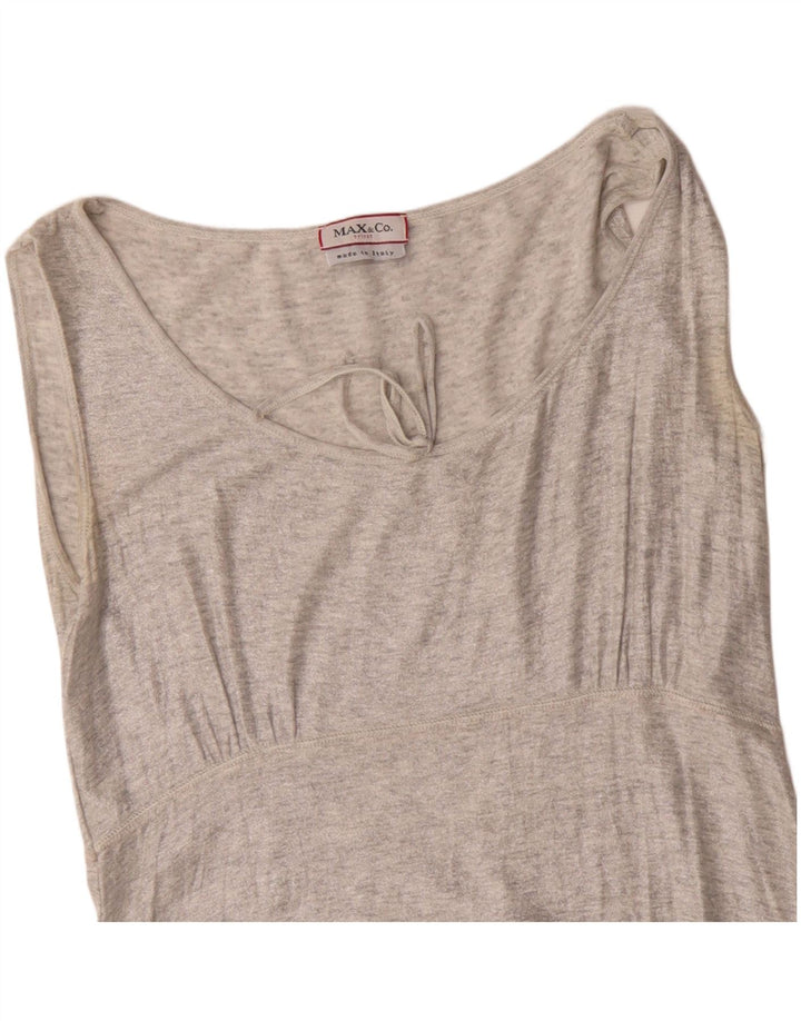 Max & Co. Blusa sin mangas para mujer UK 8 Small Grey Moteado