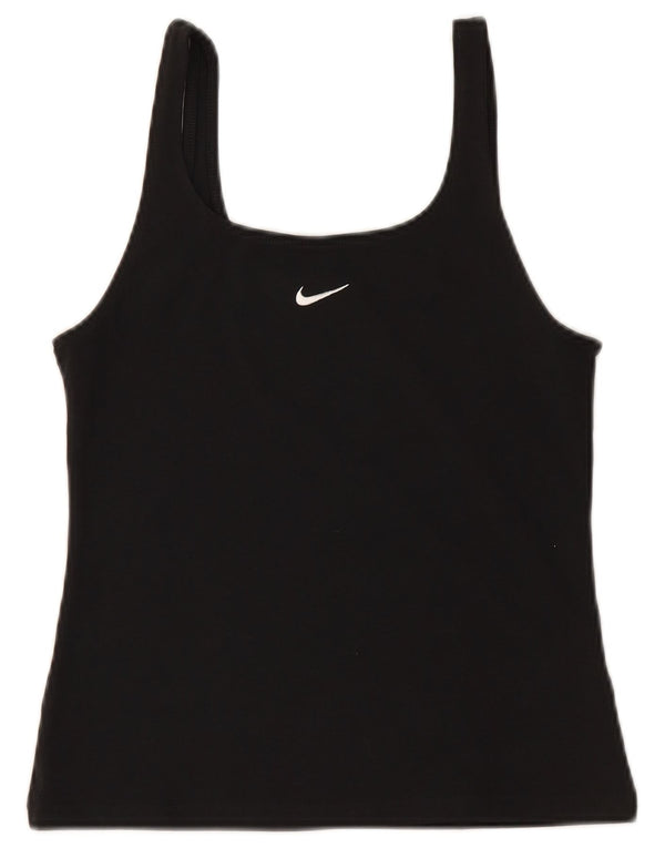 NIKE Top corto de tirantes para mujer UK 12 Medium Black Cotton