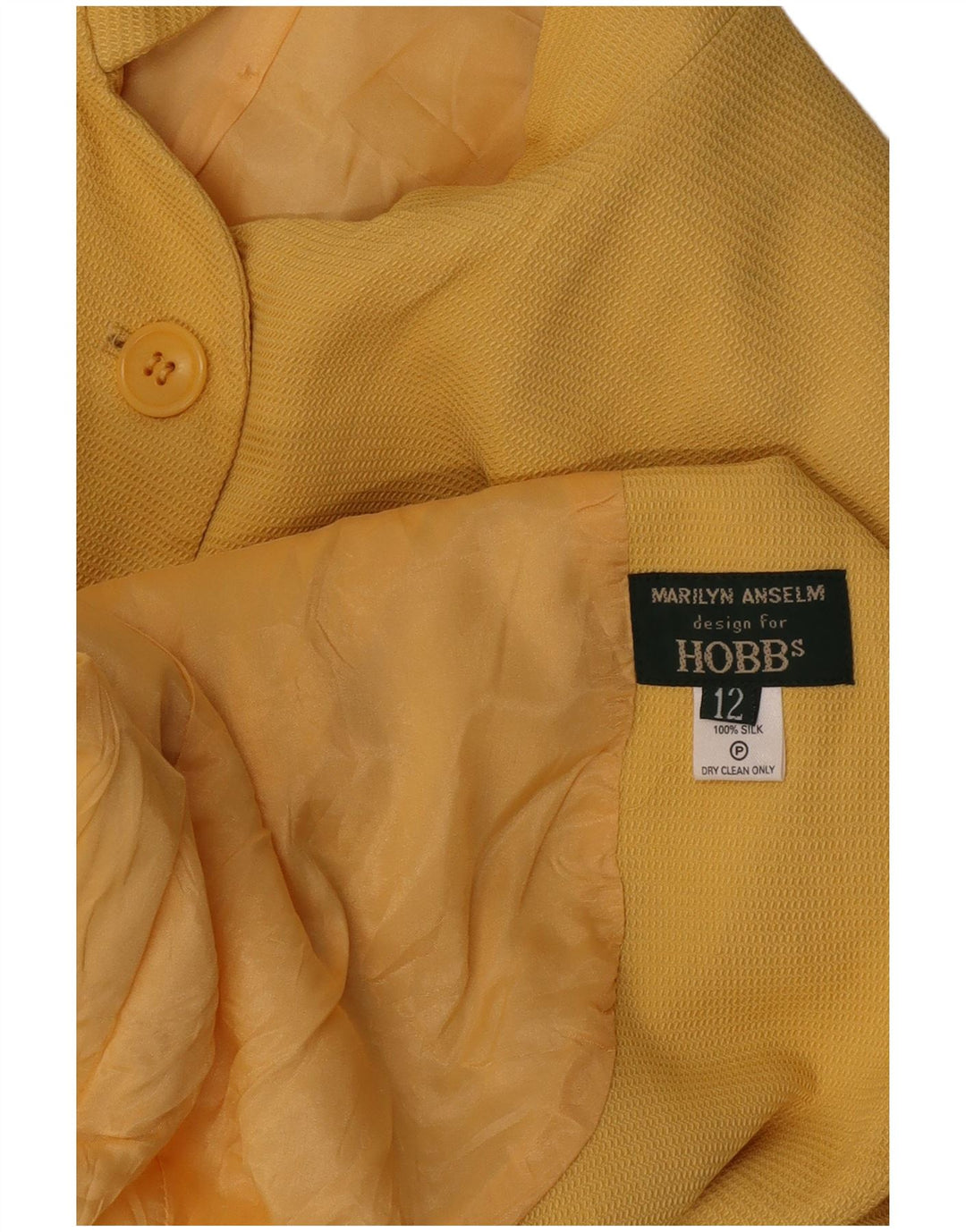 Hobbs Marilyn Anselm Chaqueta Blazer de 6 Botones para Mujer Reino Unido 12 Seda Amarilla Mediana