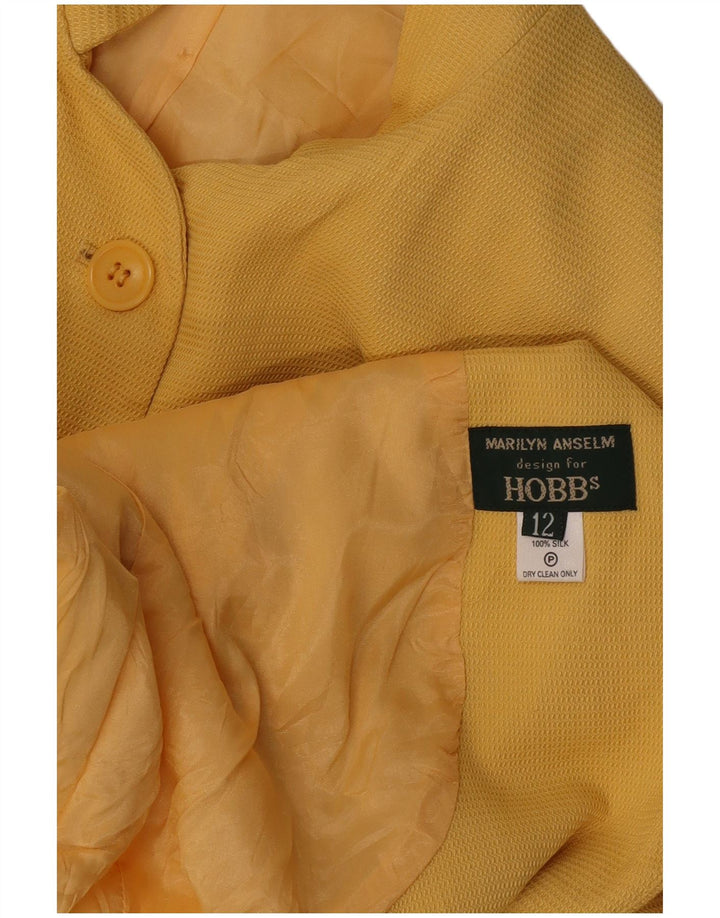 Hobbs Marilyn Anselm Chaqueta Blazer de 6 Botones para Mujer Reino Unido 12 Seda Amarilla Mediana