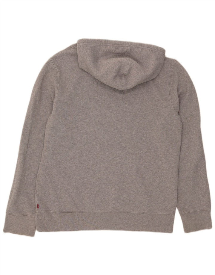 Levi's Jersey con capucha gráfica para hombre de algodón gris grande