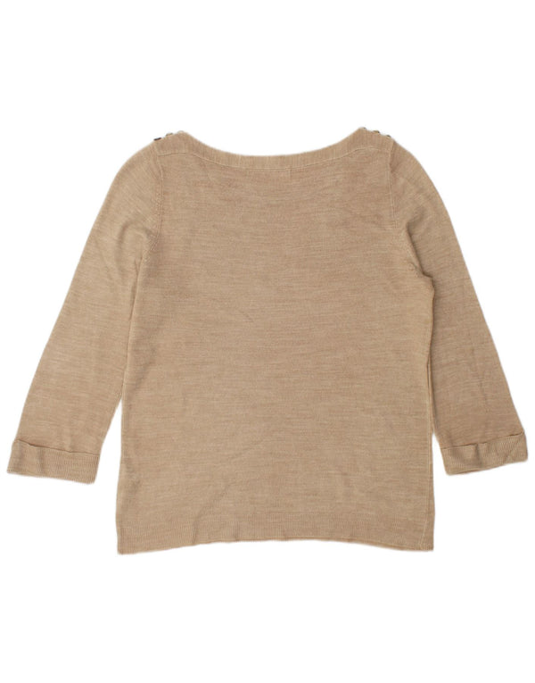 Marks & Spencer - Jersey para mujer con cuello barco, talla 40, color beige medio