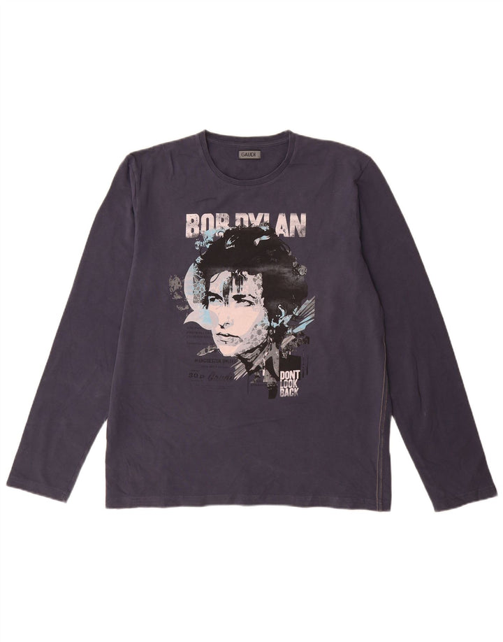 Gaudí Hombre Gráfico Top Manga Larga 2XL Azul Marino Algodón