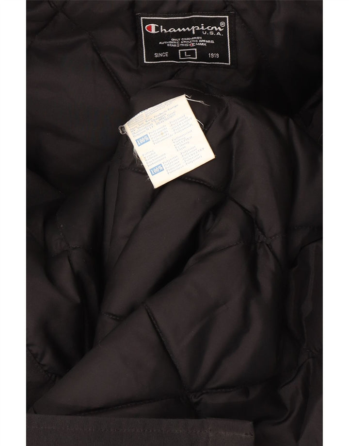 Champion Abrigo acolchado con capucha para hombre UK 40 Large Poliamida negra
