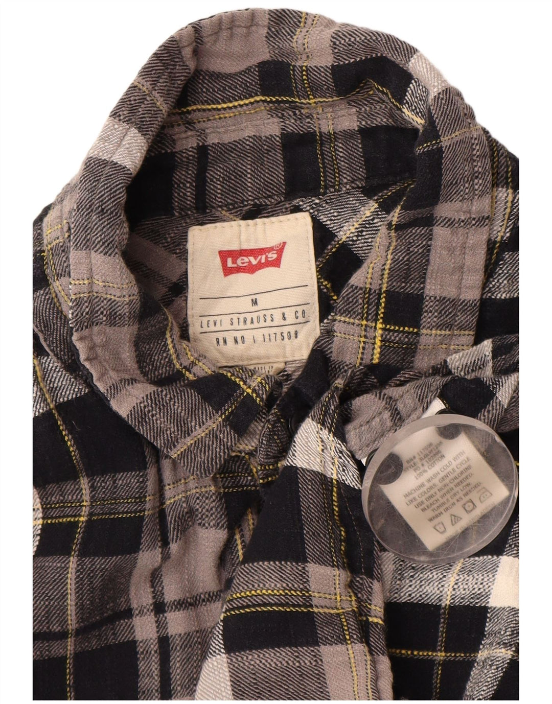 Levi's Hombre Camisa De Franela De Algodón A Cuadros Gris Medio