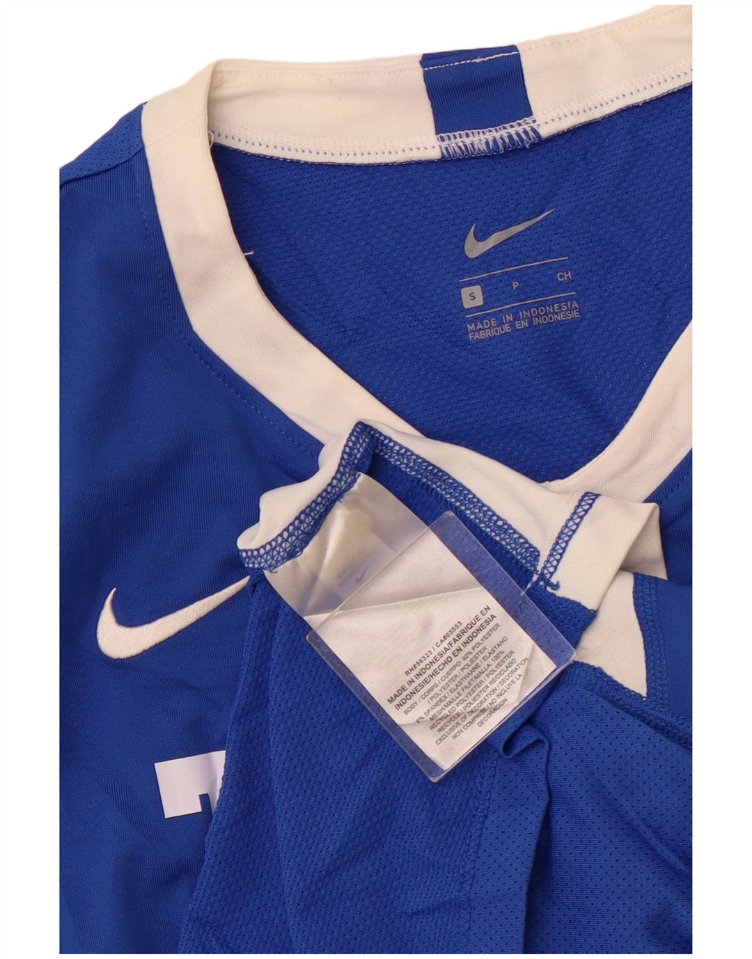 NIKE Camiseta gráfica para mujer UK 10 Small Blue Colourblock Poliéster