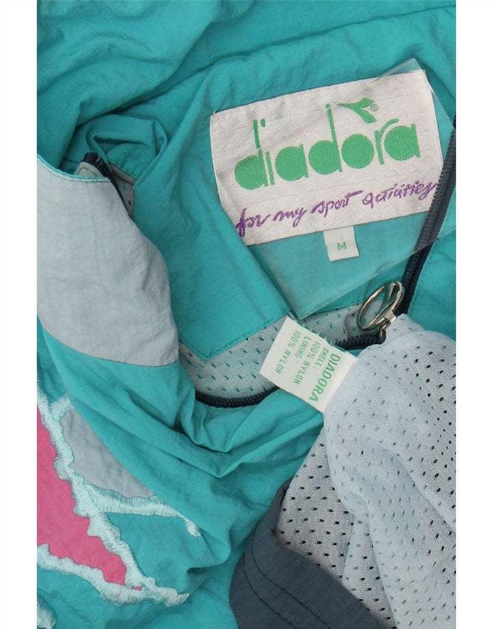 DIADORA Hombre Chaqueta De Chándal Loose Fit Nylon Azul Medio Color Block