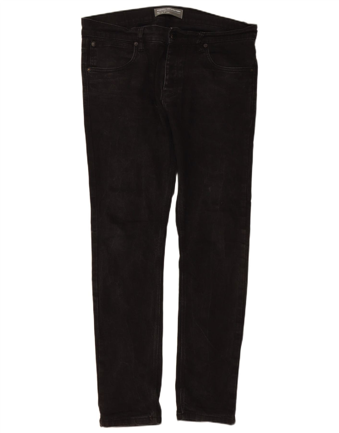 FRENCH CONNECTION Vaqueros ajustados para hombre W36 L32 Algodón negro