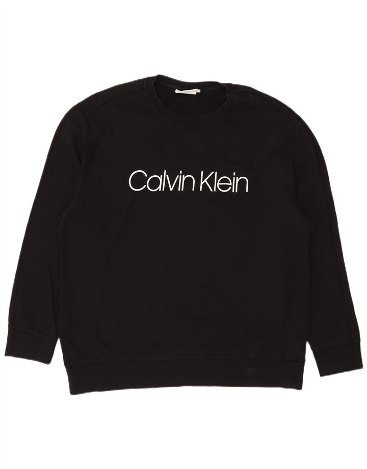 Calvin Klein Sudadera gráfica para hombre Jumper 4XL Algodón negro