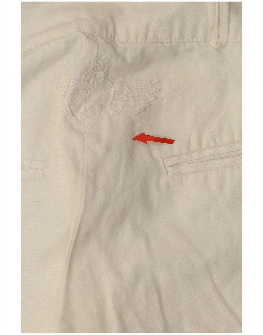 DESIGUAL Pantalón chino recto para mujer EU 38 Medium W30 L28 Algodón blanco
