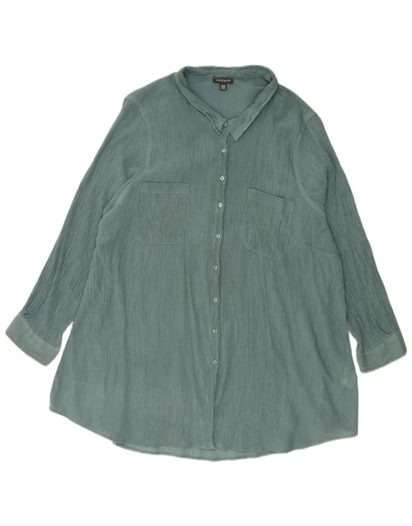 Marks & Spencer Camisa Autograph para Mujer UK 26 5XL Viscosa Verde