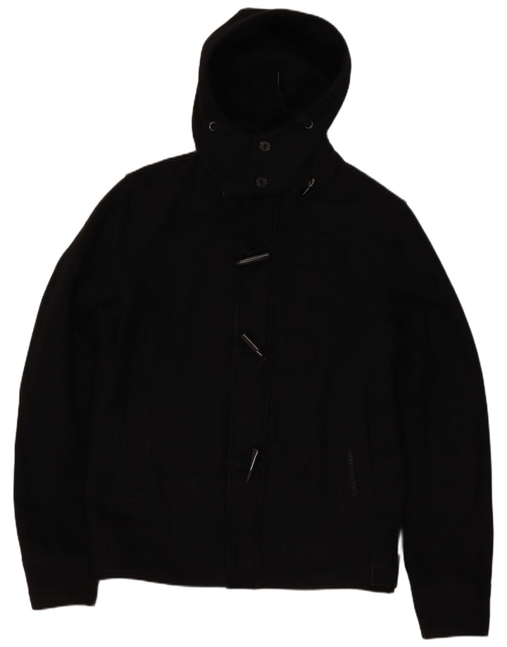 CALVIN KLEIN JEANS Chaqueta bomber con capucha para hombre UK 38 Mediana Lana negra