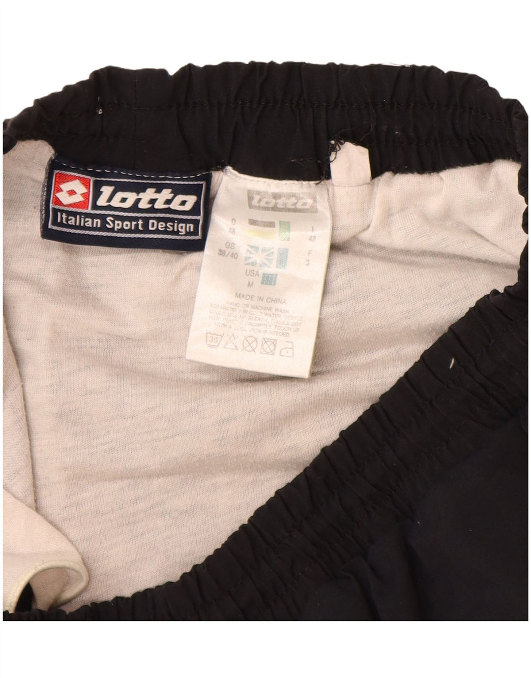 LOTTO Shorts deportivos para hombre UK 38/40 Medium Negro Poliamida