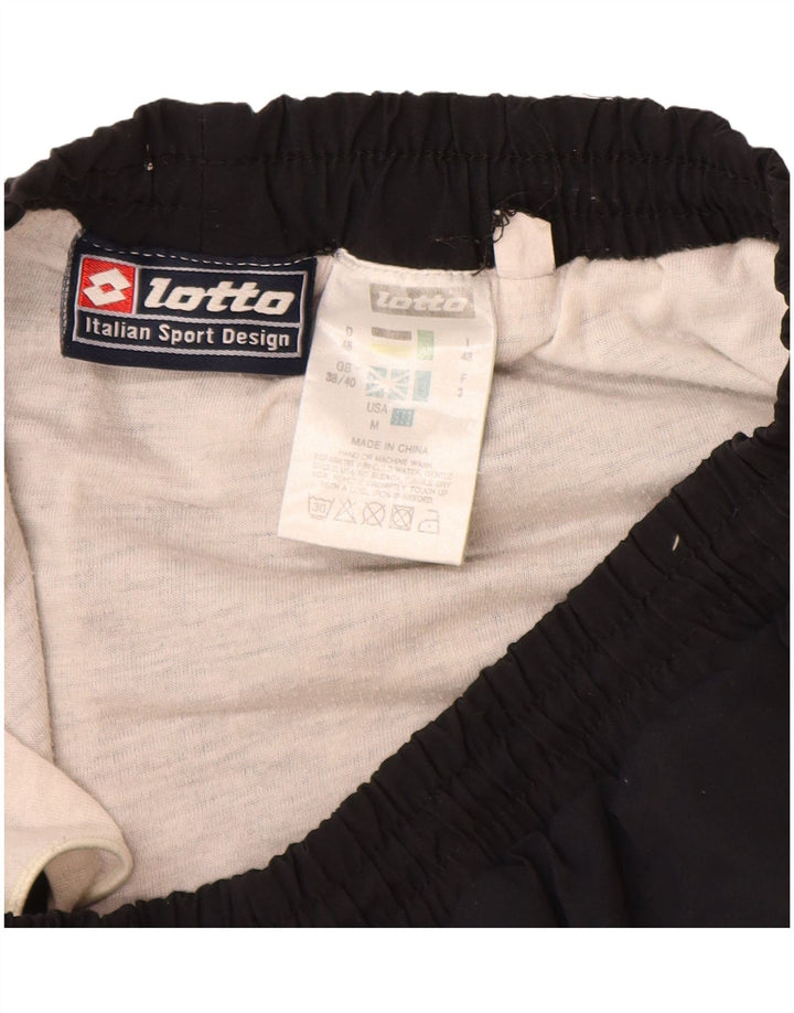 LOTTO Shorts deportivos para hombre UK 38/40 Medium Negro Poliamida